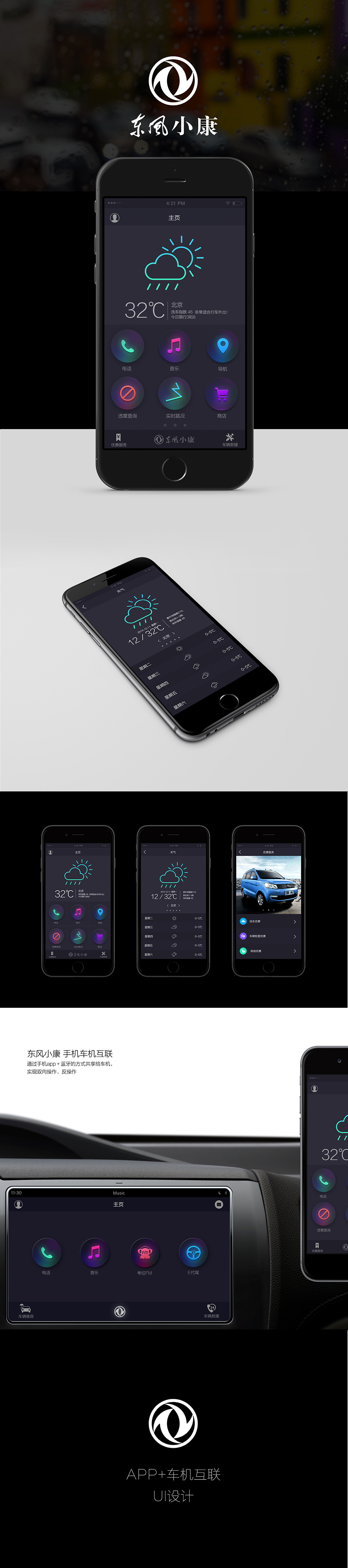東風小康汽車app+車機互聯(lián) ui設計圖0