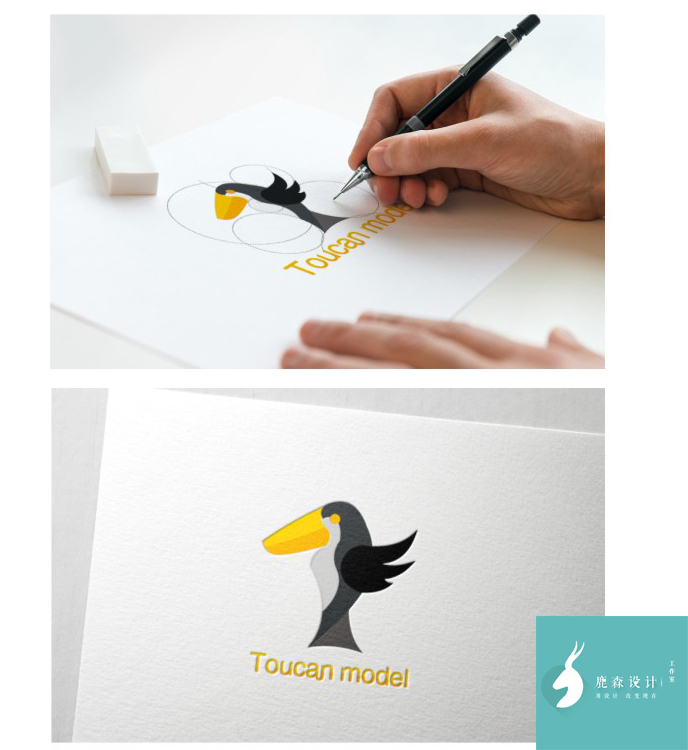 Toucan model模型公司标志设计图3