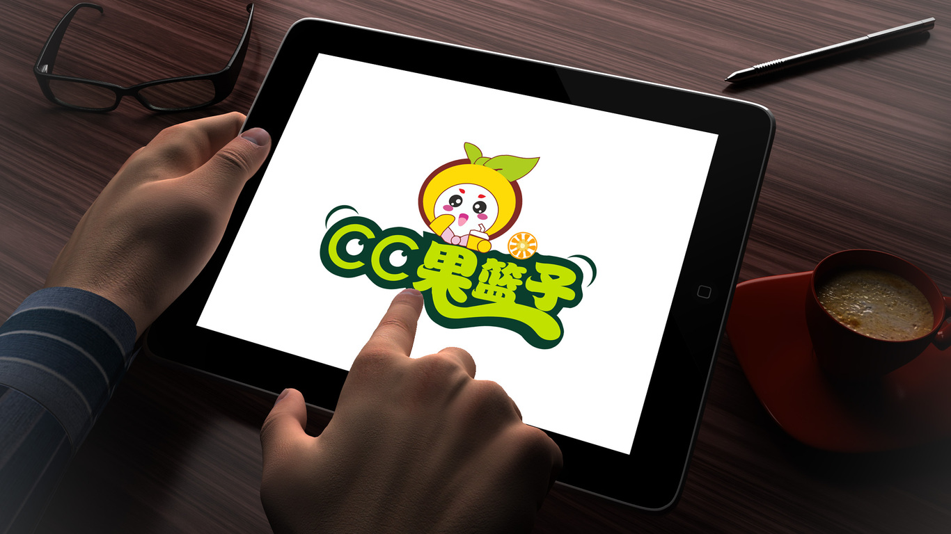 卡通手绘水果CC果篮子LOGO图4