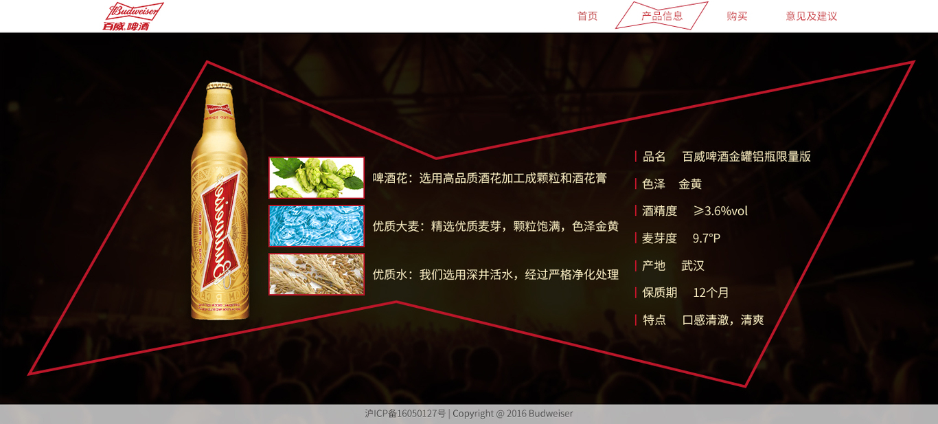 百威啤酒专题页面图2