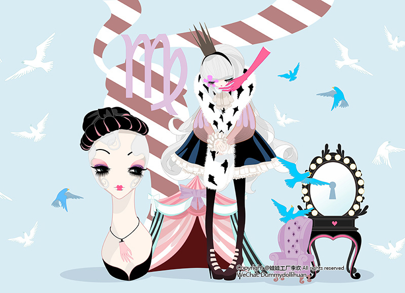 十二星座时尚插画系列图1
