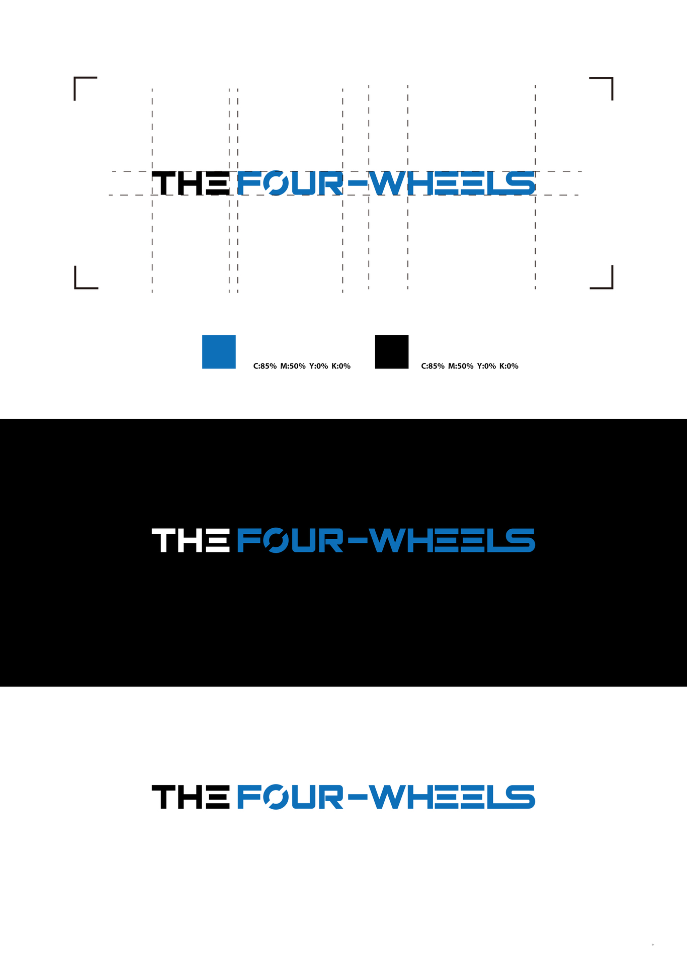 THE FOUR-WHEELS 四个轮子汽车养护中心LOGO设计图2