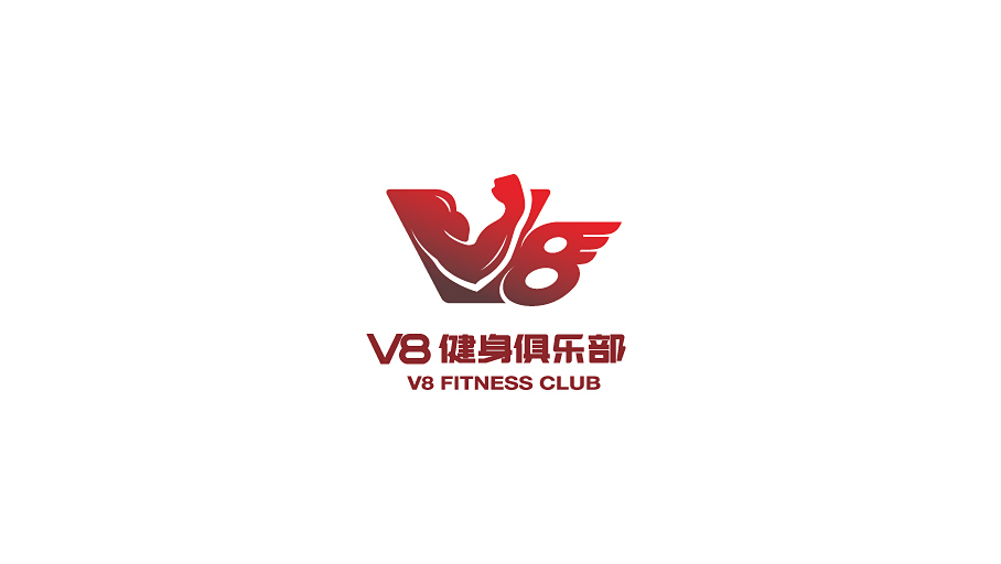 V8健身俱樂部LOGO設(shè)計(jì)中標(biāo)圖1