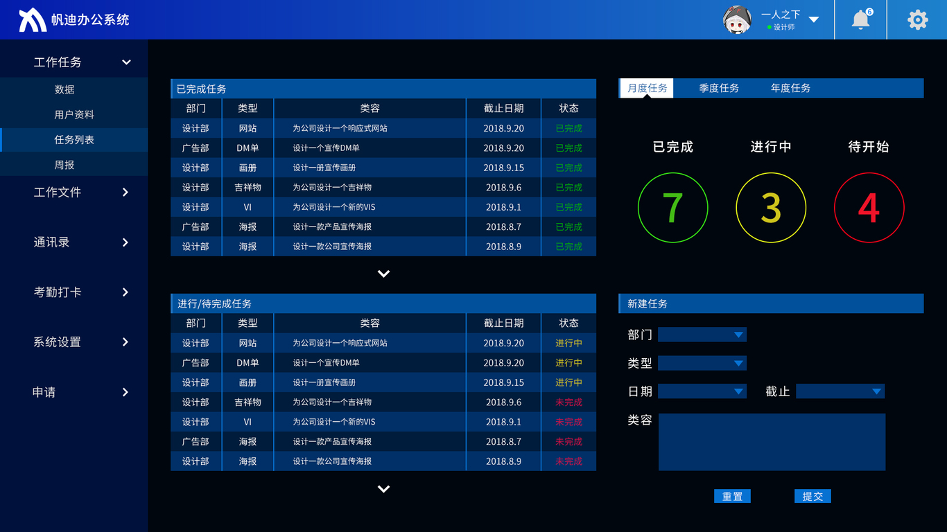 OA后台办公系统图1