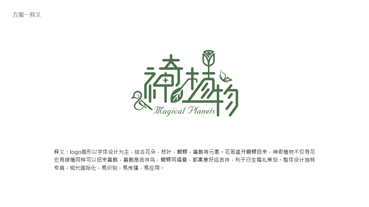 神奇植物創(chuàng)意花店LOGO設(shè)計中標圖2