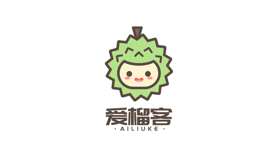 生鮮品牌愛(ài)榴客卡通logo設(shè)計(jì)方案圖0