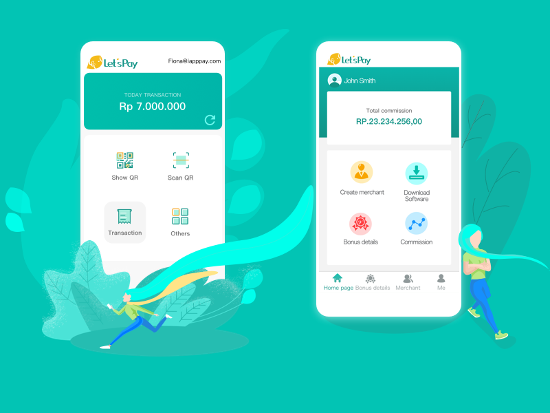 let’s pay app UI设计和插画设计图0