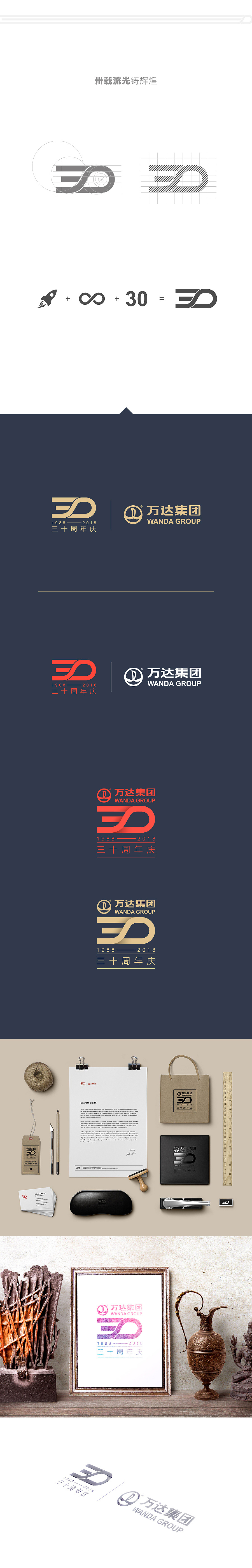 万达30周年Logo设计图0