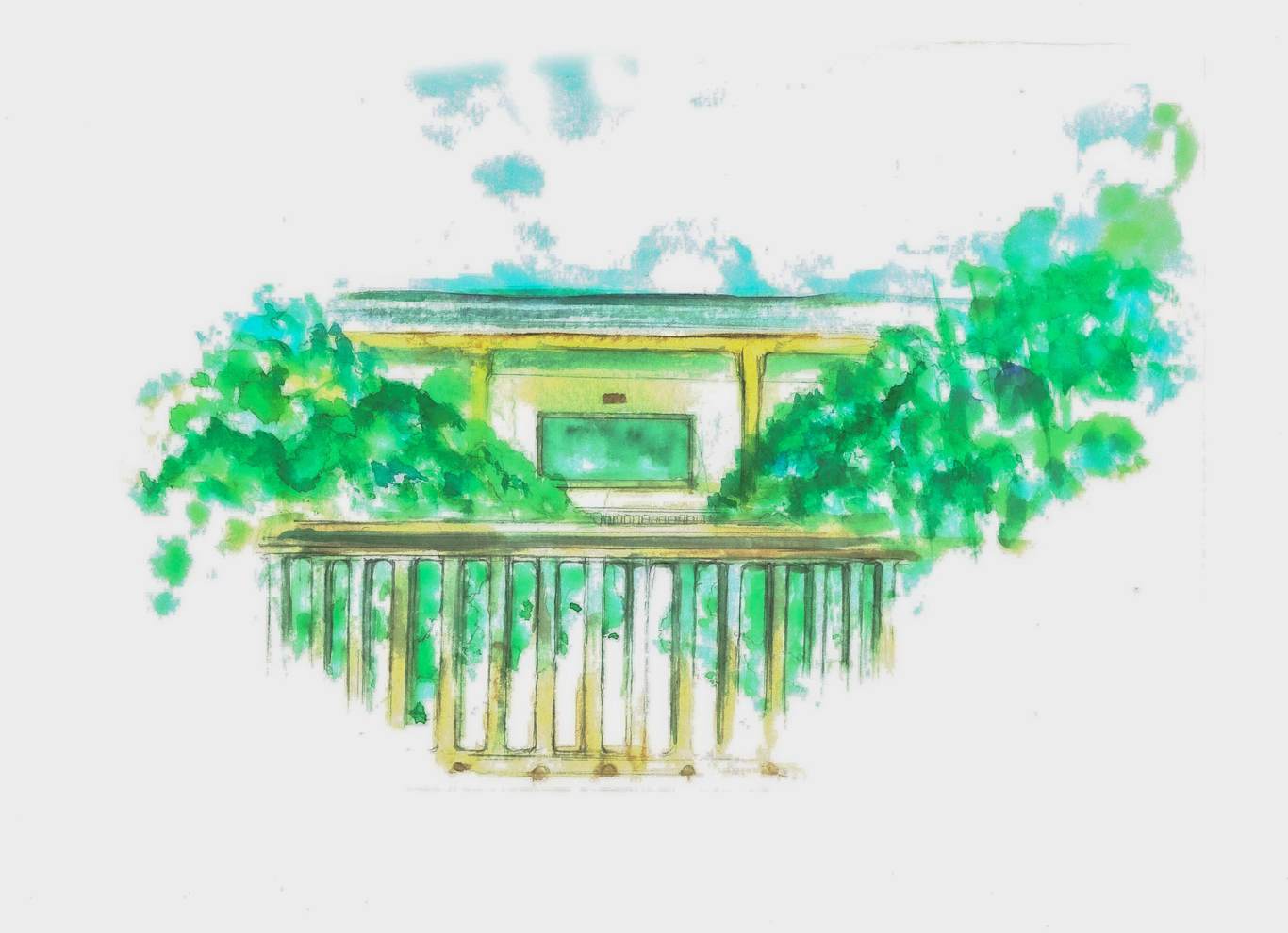 校园手绘明信片图3