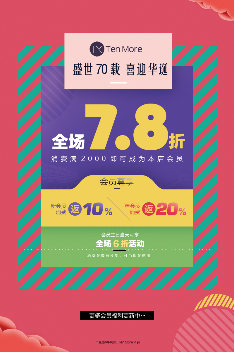 線下店4周年朋友圈海報(bào)圖1