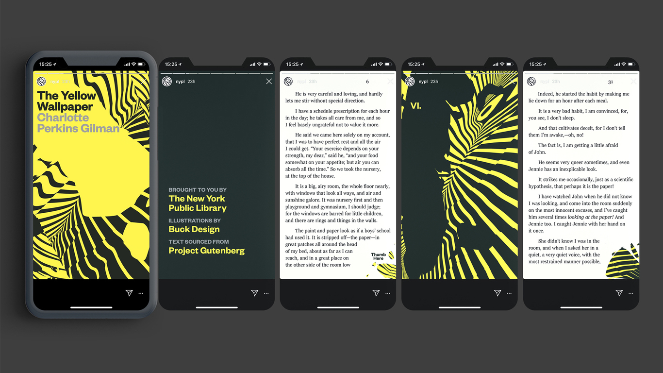 纽约公共图书馆 NYPL Insta Novels 视觉形象和交互设计图1