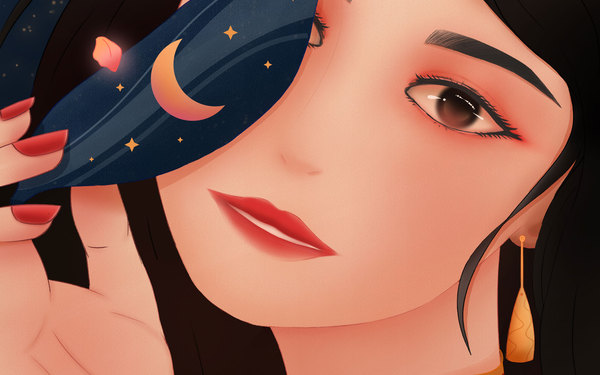 旗袍中國風(fēng)少女插畫