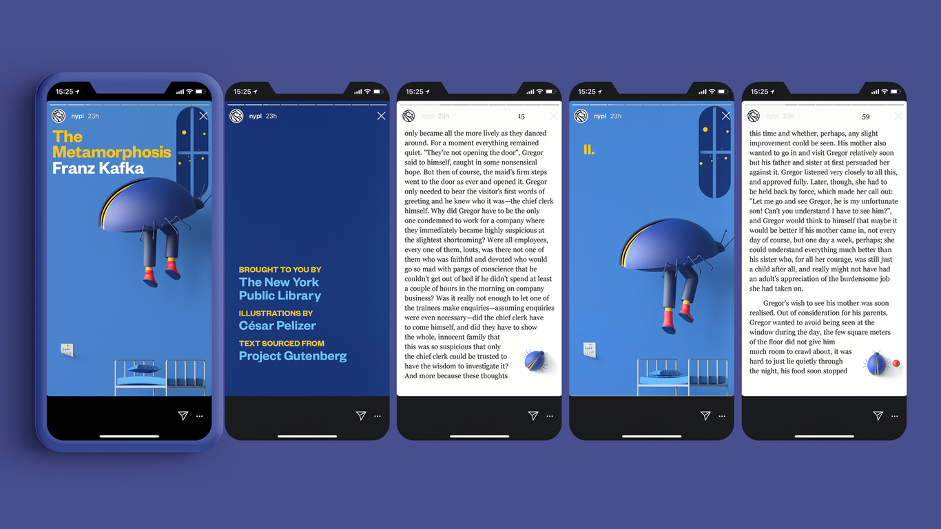 纽约公共图书馆 NYPL Insta Novels 视觉形象和交互设计图2