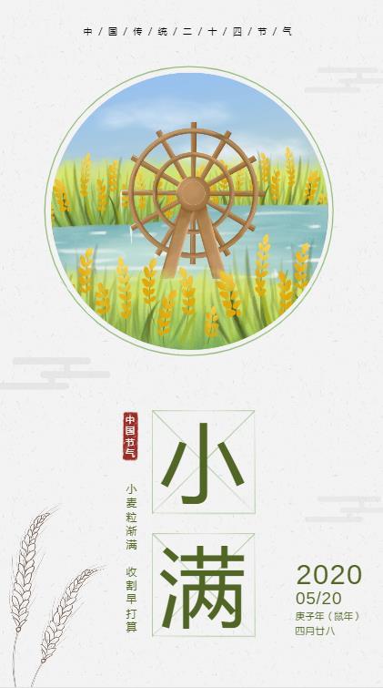 節(jié)氣插畫手機端海報圖0