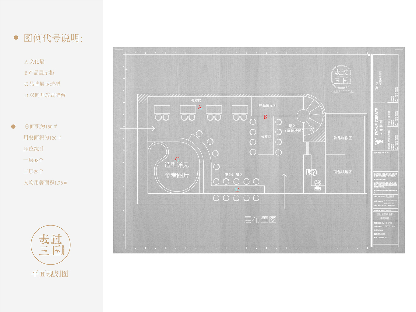 麥過(guò)三丘茶飲歐包小店空間SI提案圖1