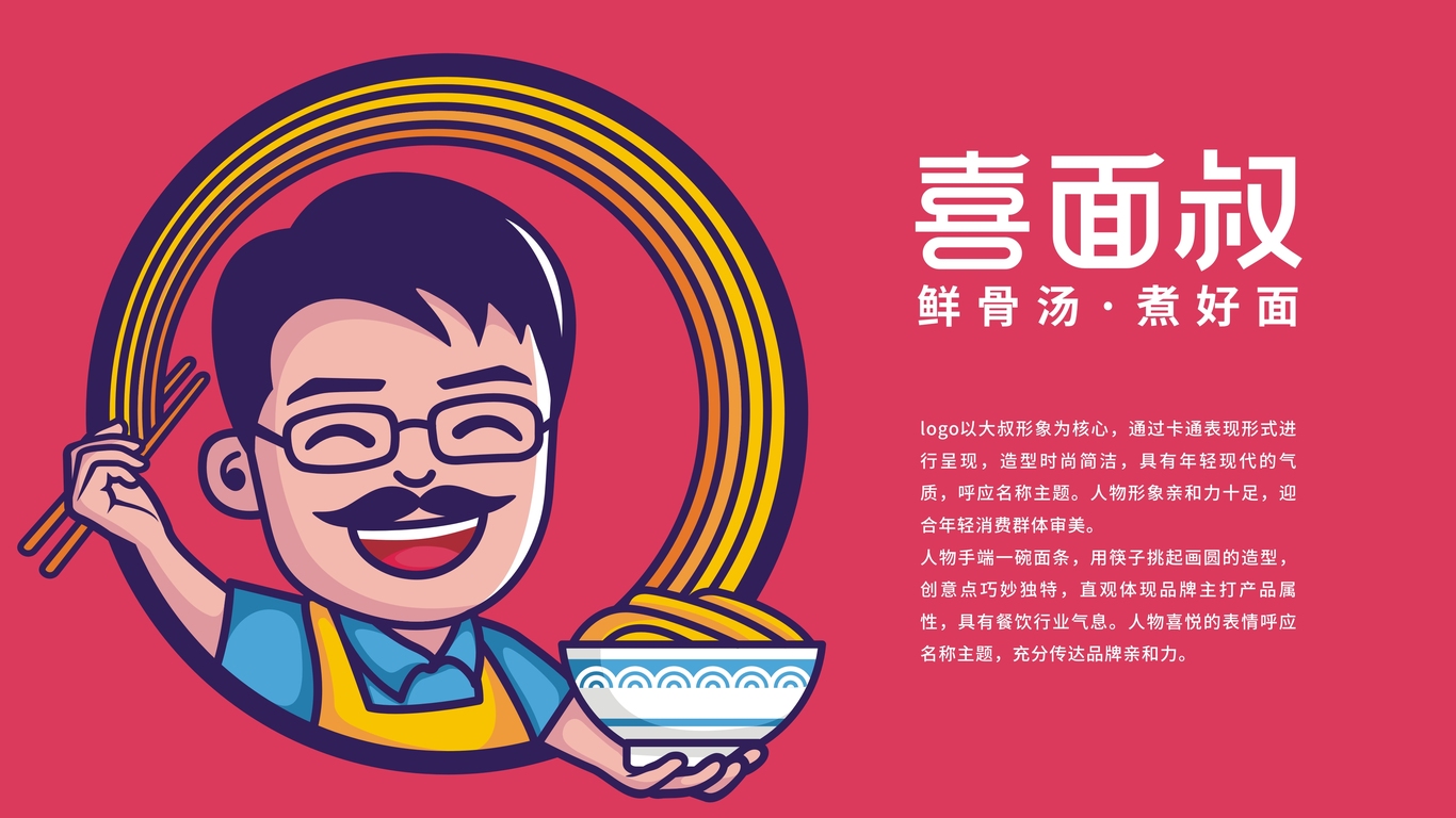 喜面叔餐飲品牌LOGO設(shè)計中標圖2