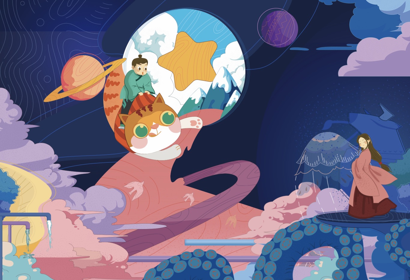 创意手绘插画图0