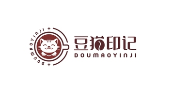 豆猫印记咖啡馆LOGO设计