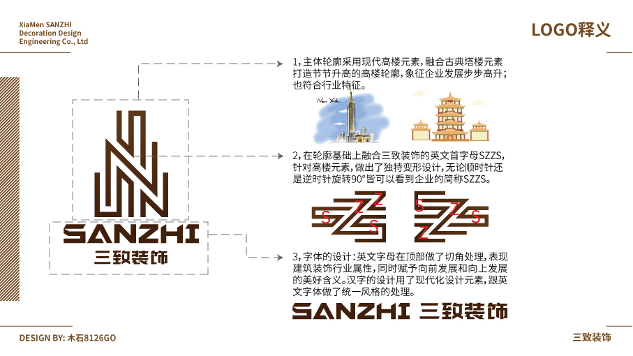 厦门三致装饰LOGO设计提案图2