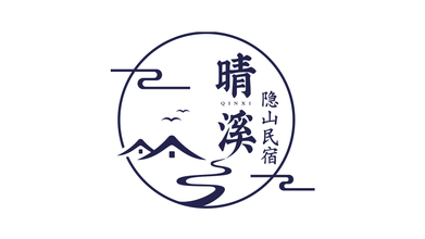 晴溪隱山酒店民宿類LOGO設(shè)計