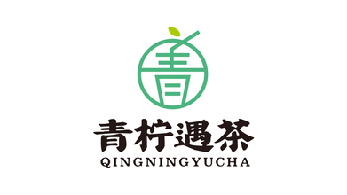 青柠遇茶茶饮品牌LOGO设计