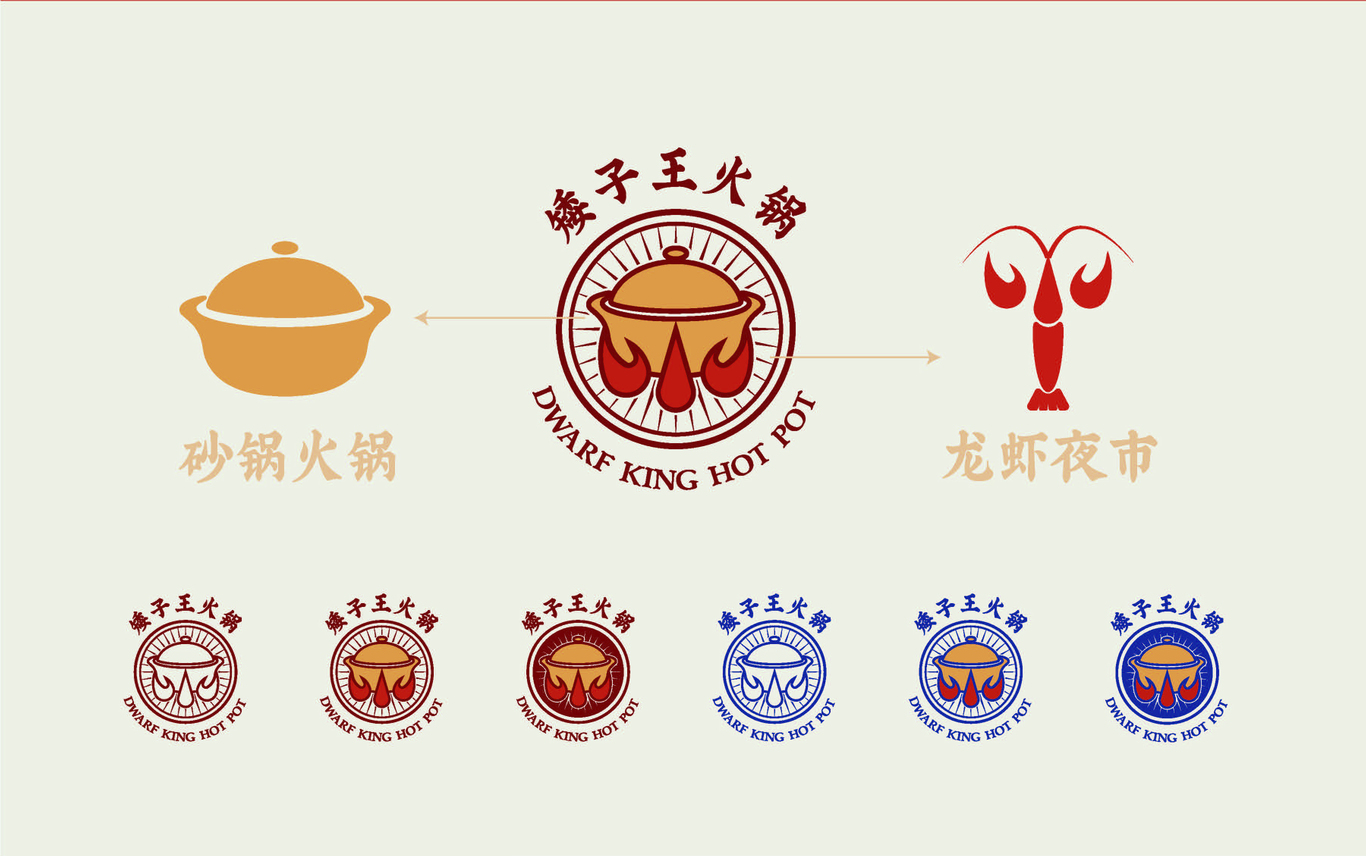 矮子王火锅餐饮品牌形象logo图0