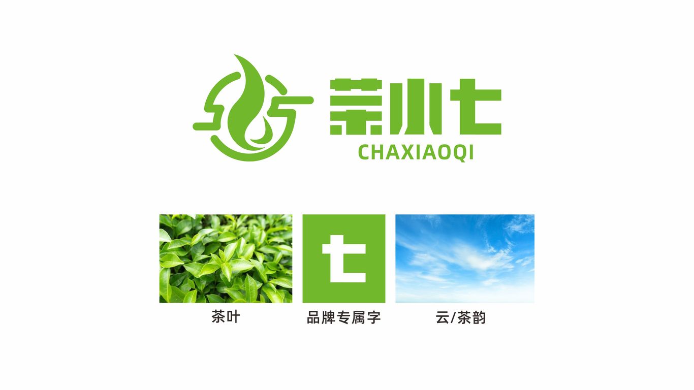 茶小七奶茶品牌LOGO設計圖1