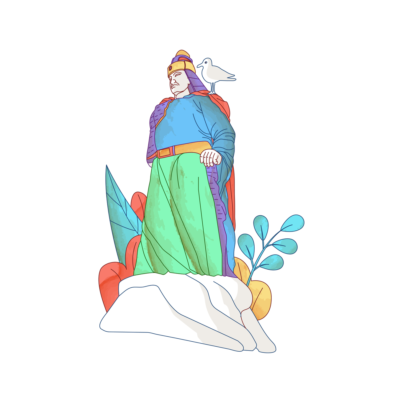 厦马环岛路地标插画图9