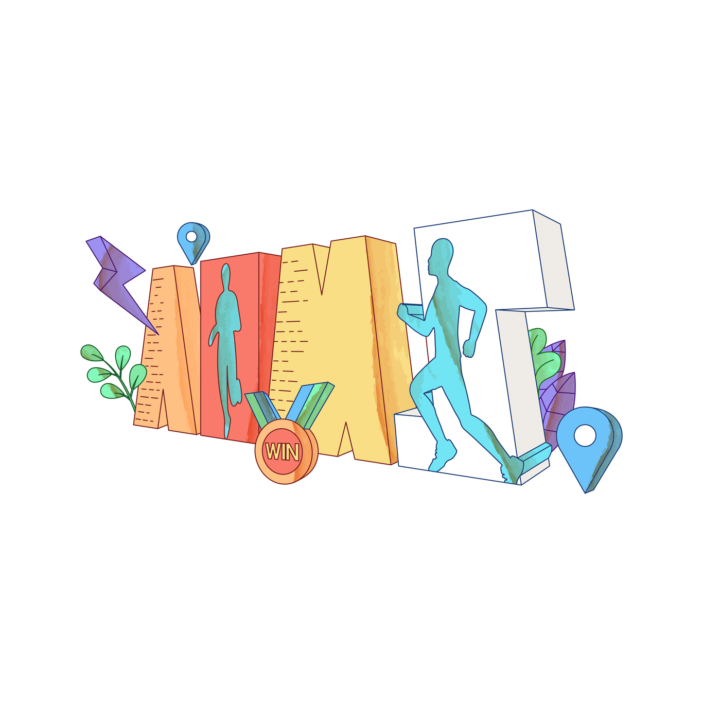 厦马环岛路地标插画图8