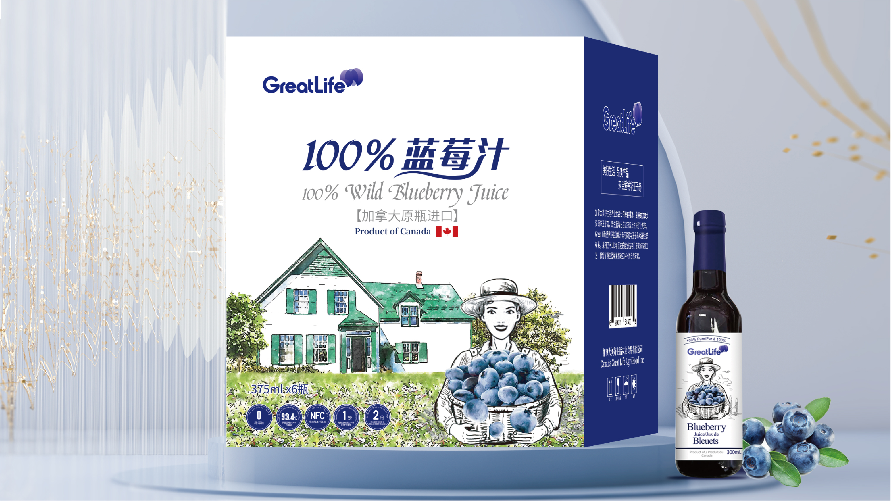 GreatLife藍莓汁包裝箱包裝設(shè)計