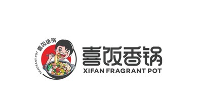 喜饭香锅餐饮品牌LOGO设计