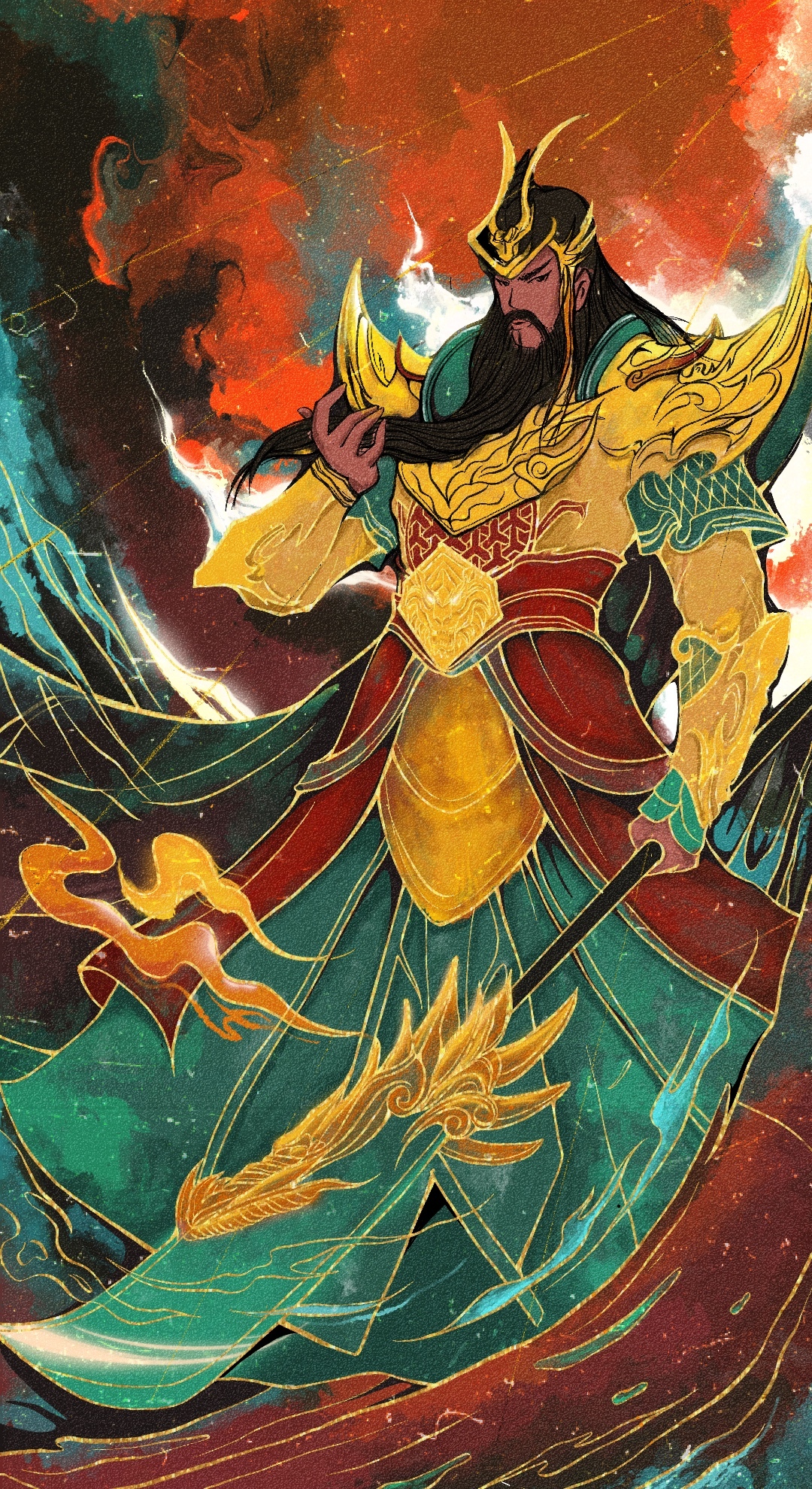 虎年五虎将贺岁商业插画图0
