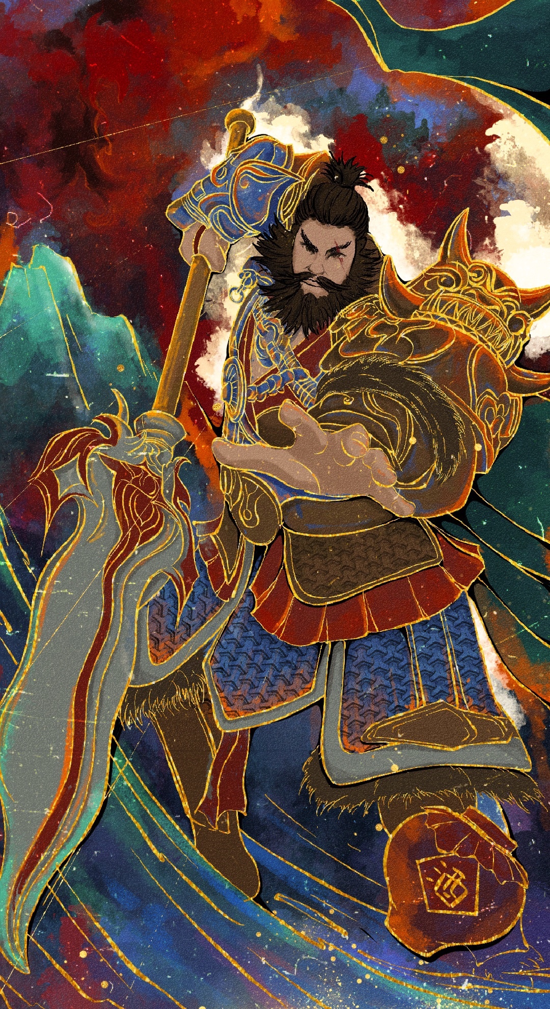 虎年五虎将贺岁商业插画图3