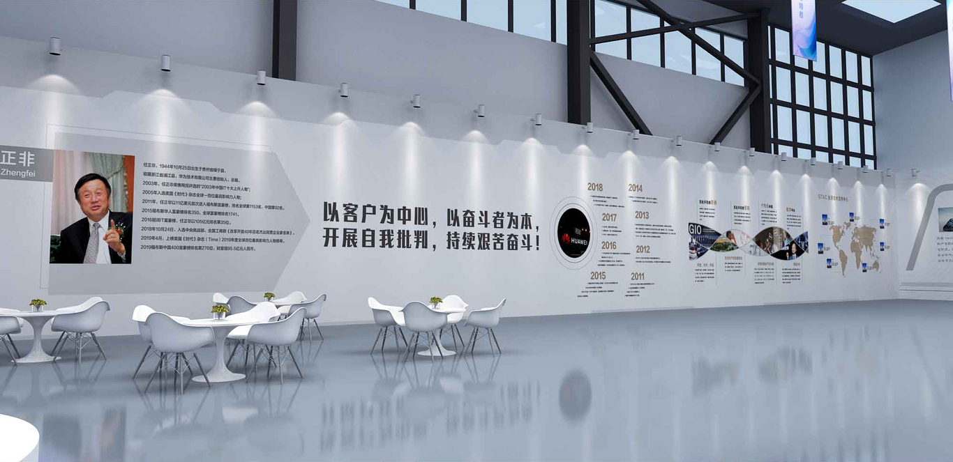華網(wǎng)衛具展廳文化墻設計圖2
