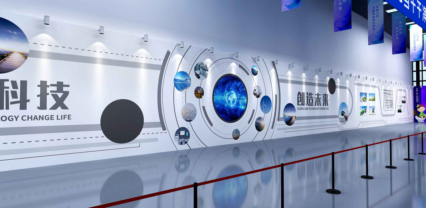 華網(wǎng)衛具展廳文化墻設計圖9