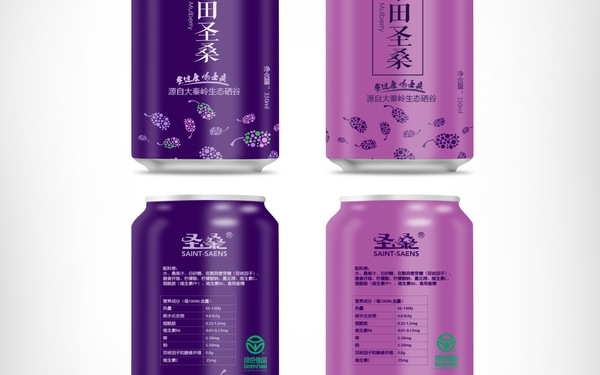 飲料桑葚汁易拉罐包裝設計