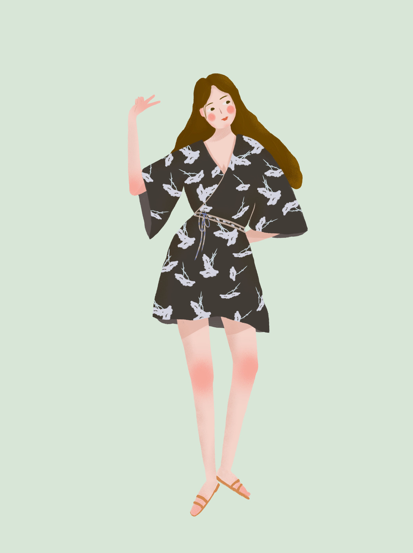 女孩插画图0