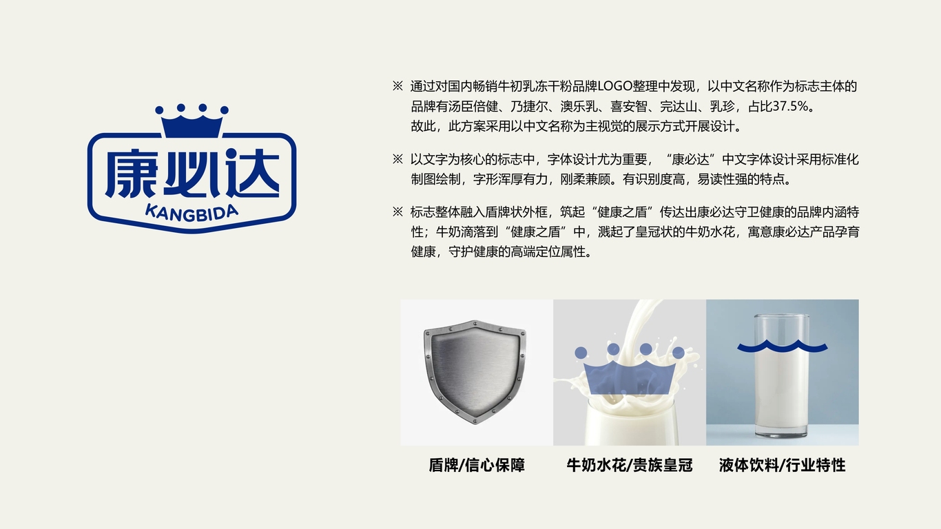 凍干牛初乳品牌康必達乳業(yè)logo設(shè)計圖1