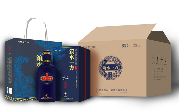 筑水一方白酒包裝設計