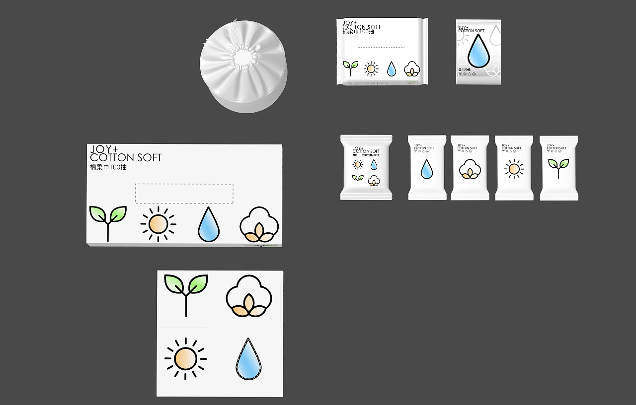 柚品JOY+生长系列-棉柔巾湿巾-包装设计图2
