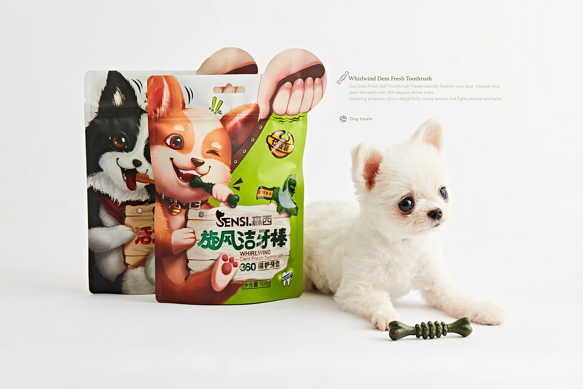 萌萌插画！“森西SENSI”宠物洁牙棒包装设计图5