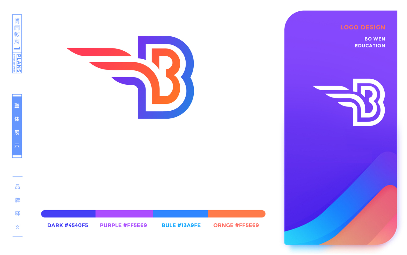 教育培訓(xùn)logo設(shè)計-博聞教育logo設(shè)計圖2