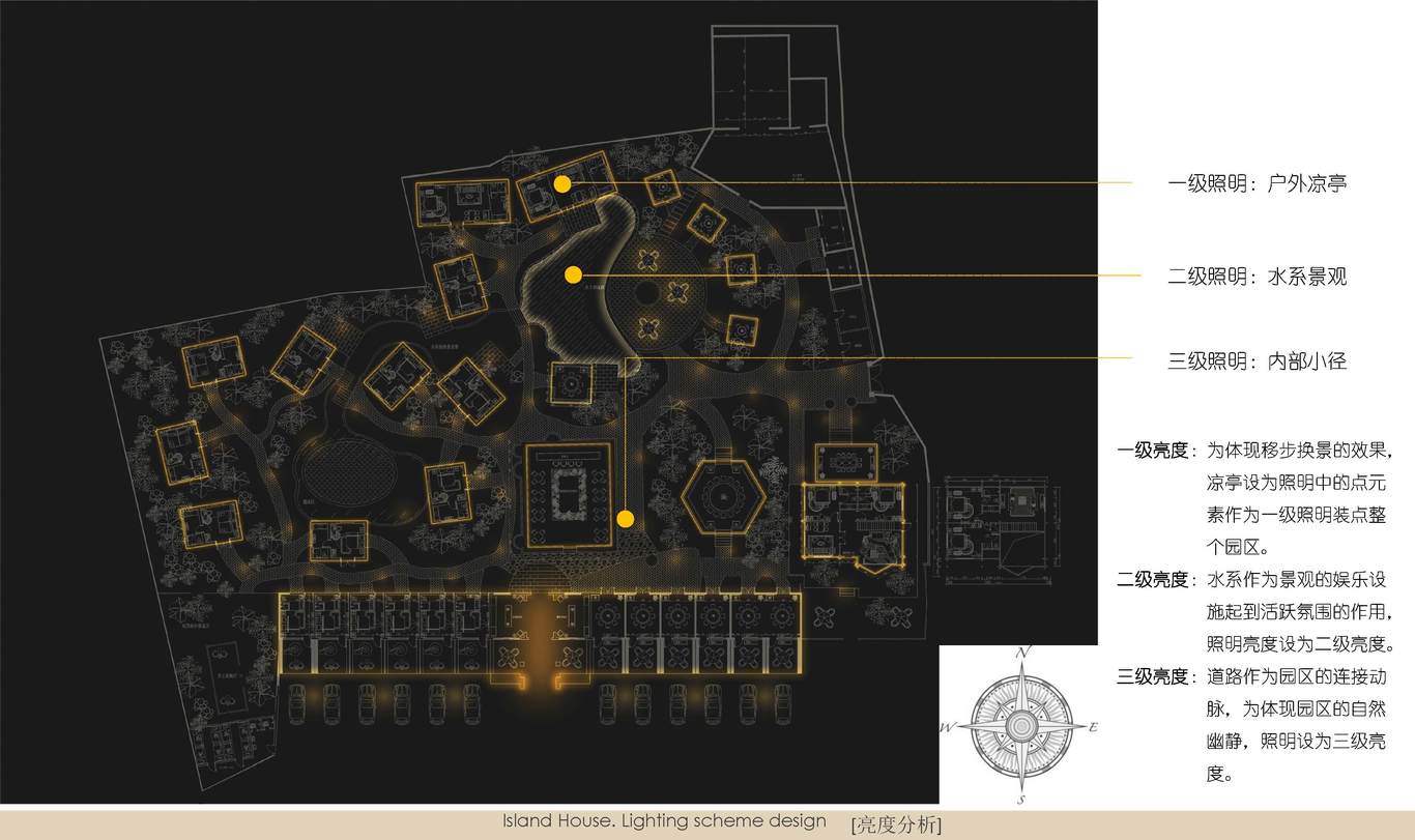 海島人家夜景照明燈光概念設(shè)計圖3