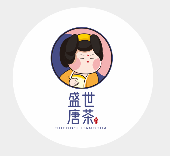 奶茶店 古風logo  盛世唐茶