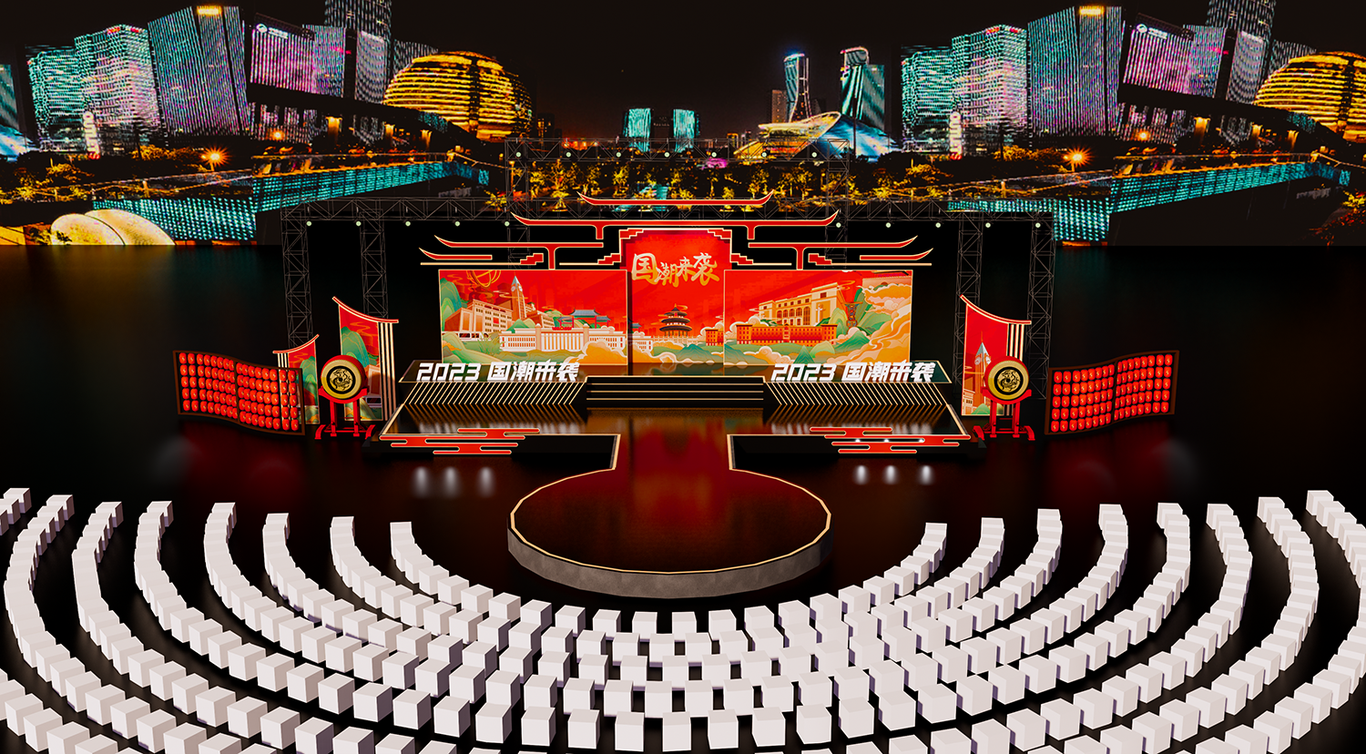 國潮風(fēng)格設計 I 新品發(fā)布會(huì )舞臺圖2