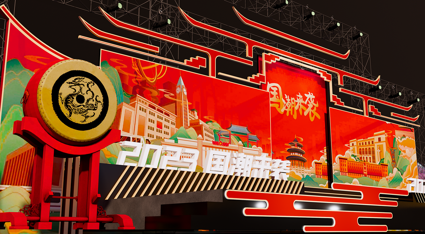 國潮風(fēng)格設計 I 新品發(fā)布會(huì )舞臺圖3