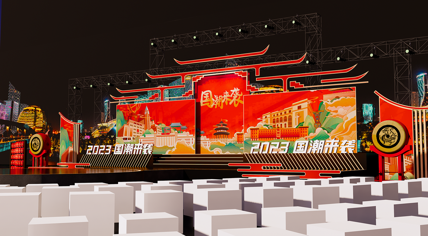 國潮風(fēng)格設計 I 新品發(fā)布會(huì )舞臺圖0