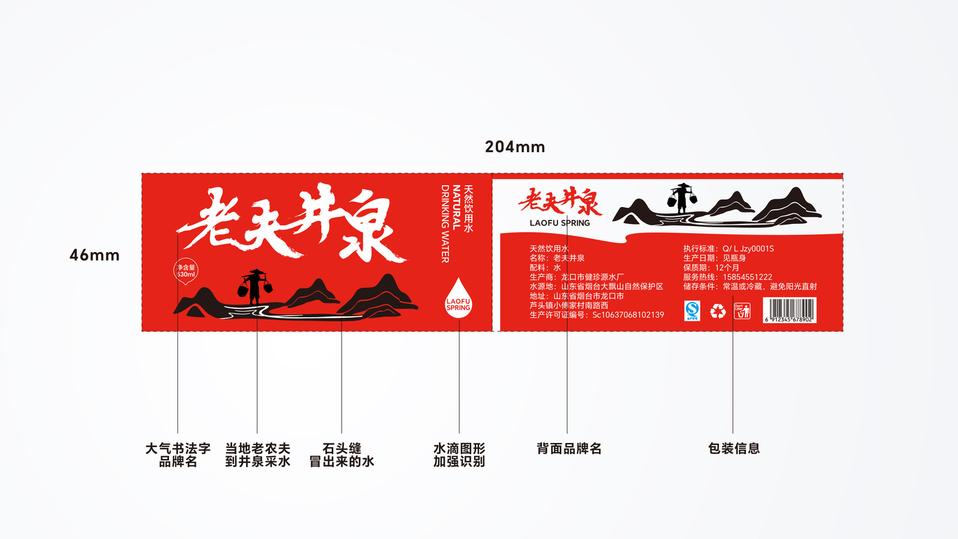 老夫井泉丨大飄山礦泉水包裝設(shè)計圖3