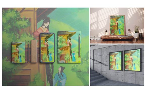 多张平面海报展示