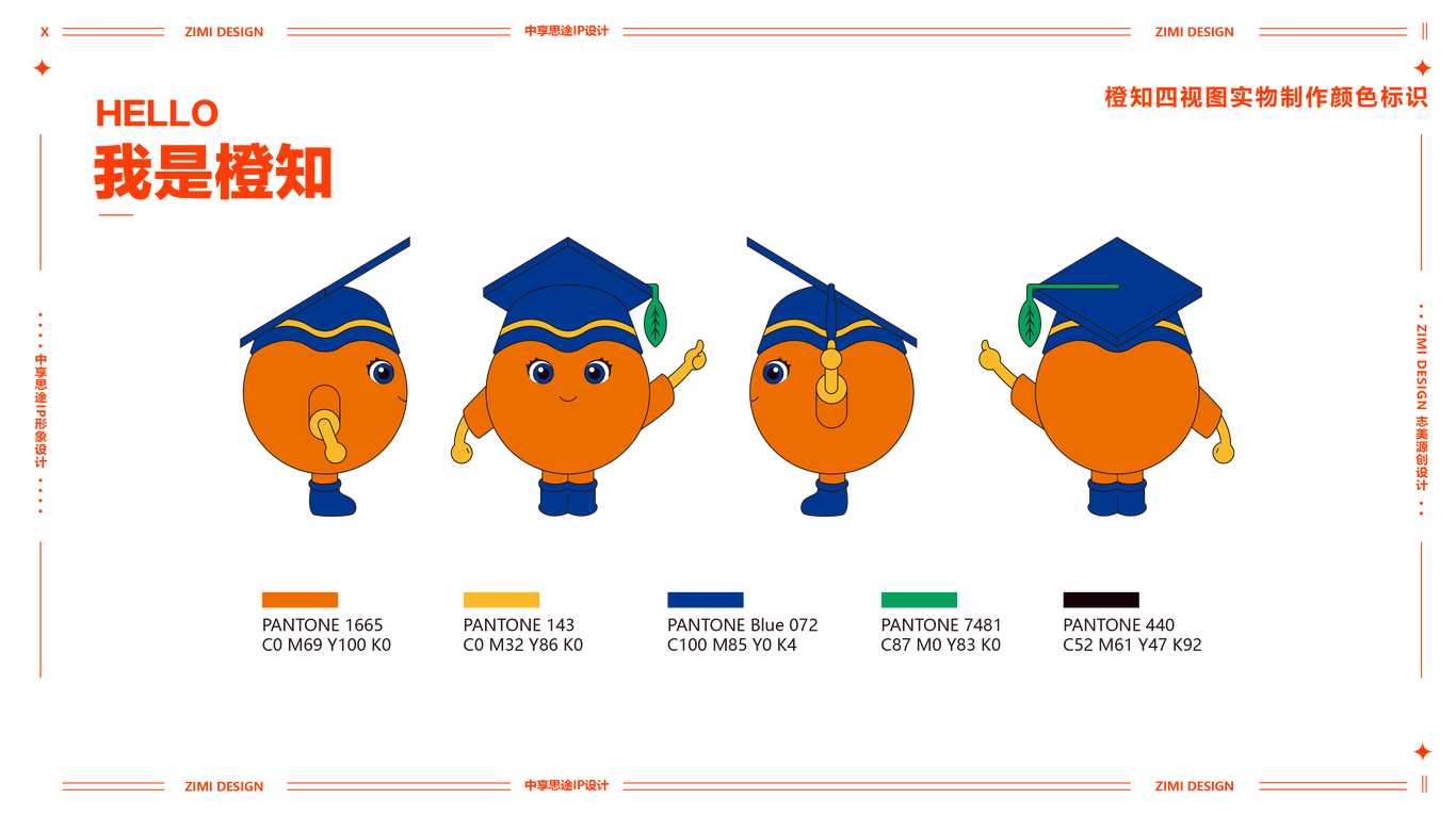 橙子IP设计 教育行业IP形象 吉祥物设计图3